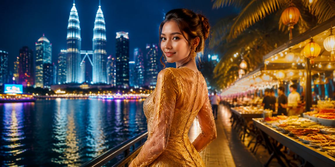 Bonus rebat eksklusif di Kuala Lumpur dengan pemain wanita berbaju kebaya dalam suasana mewah dan meriah
