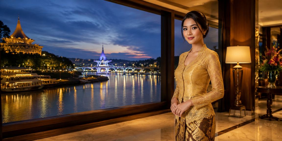 Suasana hiburan kasino Kuching dengan pakaian kebaya yang anggun dan meriah